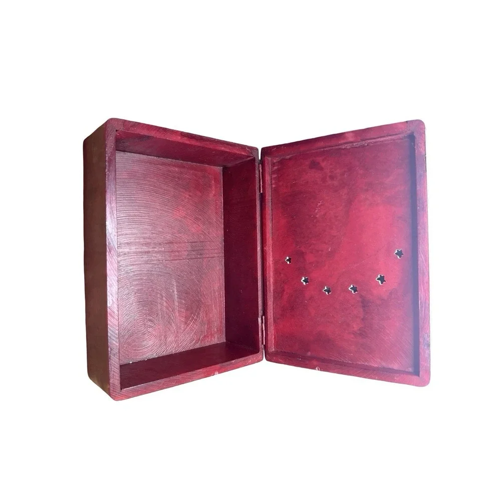 Vintage Made In India Sun Moon And Stars Jewelry stone box trinket '